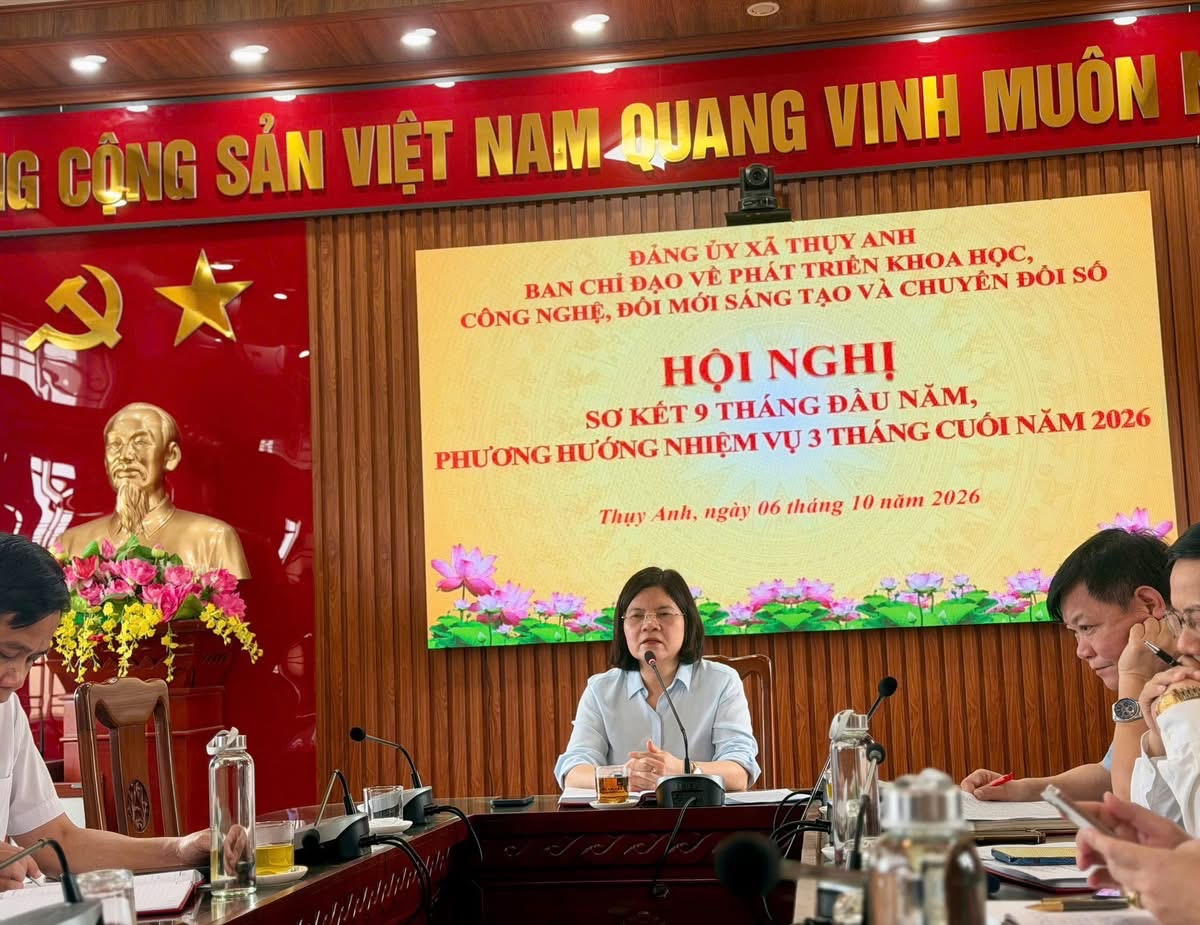 ĐẢNG ỦY XÃ THỤY ANH SƠ KẾT CÔNG TÁC PHÁT TRIỂN KHOA HỌC, CÔNG NGHỆ, ĐỔI MỚI SÁNG TẠO VÀ CHUYỂN ĐỔI SỐ 9 THÁNG ĐẦU NĂM 2026, PHƯƠNG HƯỚNG NHIỆM VỤ 3 THÁNG CUỐI NĂM 